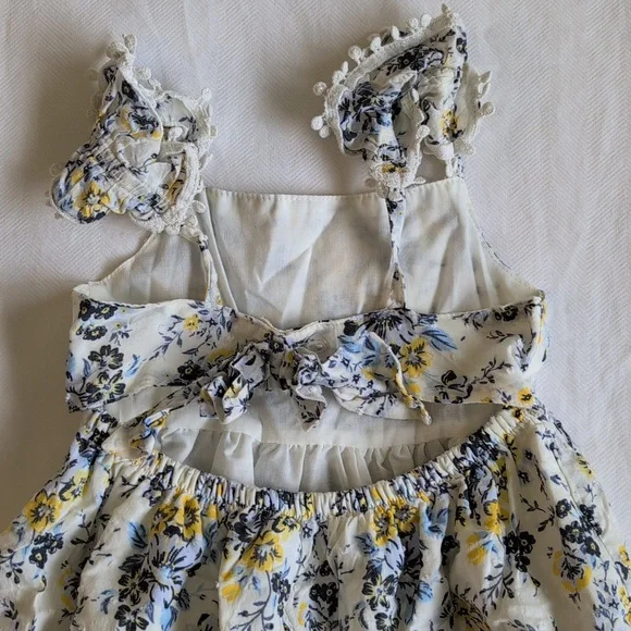 joie floral clip dot ruffled lace trim summer dress with peekaboo back 3T girls - Picture 7 of 9